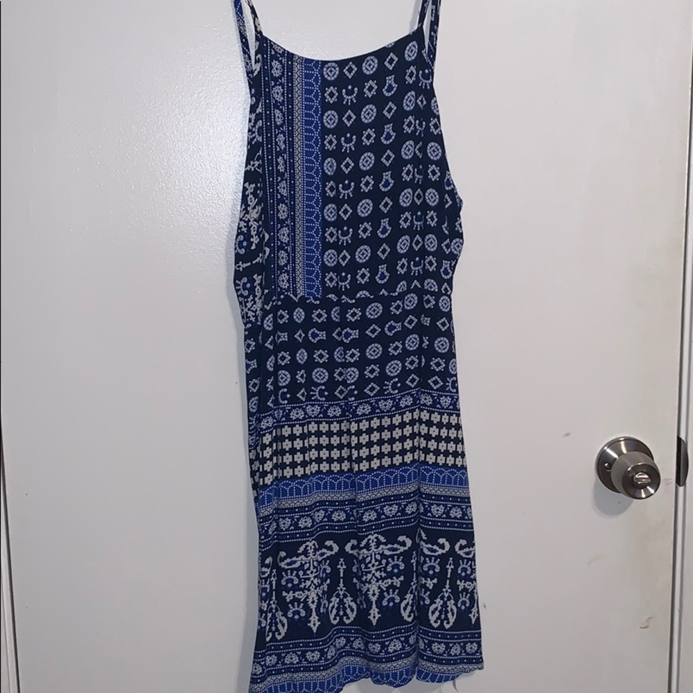 Blues Patterned Beach Dress
